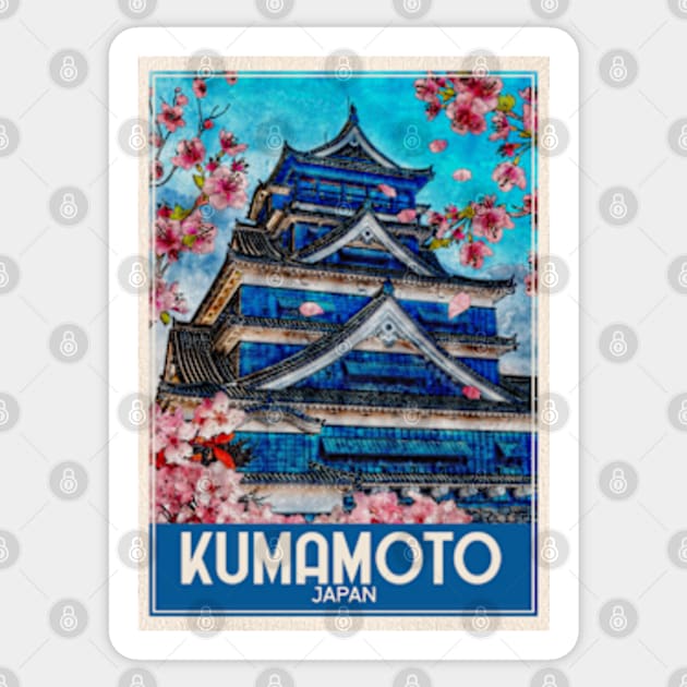 Kumamoto Japan Travel Art Sticker by faagrafica